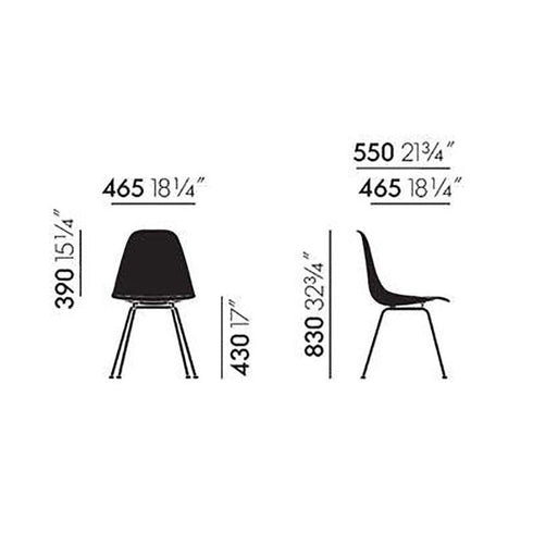 Cadeira Eames em Fibra de Vidro DSX / Base Cromada